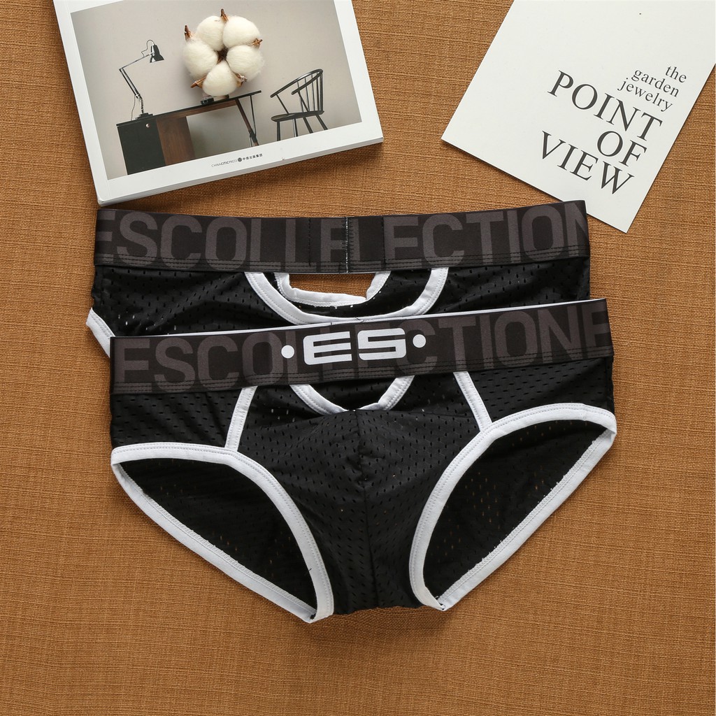 Quần lót nam quần lót lưới thở rỗng phía trước và phía sau quần lót thời trang es