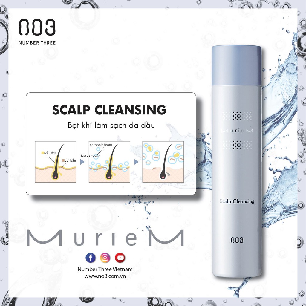 Xịt bọt làm sạch da đầu 003 Number Three Muriem Crystal Scalp Cleansing 250ml