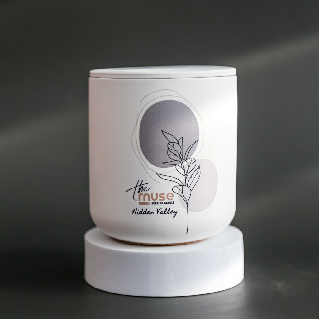 Nến thơm thủ công Hidden Valley The Muse cao cấp - Mã MUSE003 - Hương ngọt mát cây cỏ - 80g/200g/Set quà