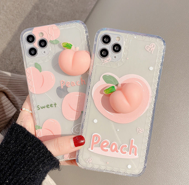 For IPhone 12 pro max case peach girl 3D 11 12 Pro Max 6s Plus 7 8 Plus