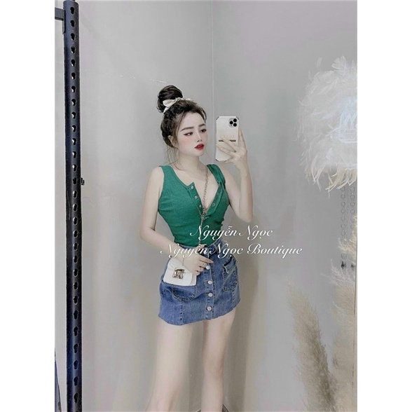 Áo ba lỗ tăm khuy ngực tháo mở được, Áo kiểu dáng ôm sexxy co giãn AS5117 - NhiNhi Shop | BigBuy360 - bigbuy360.vn