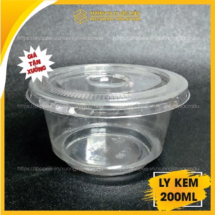 50 Ly kem PET 200ML kèm nắp