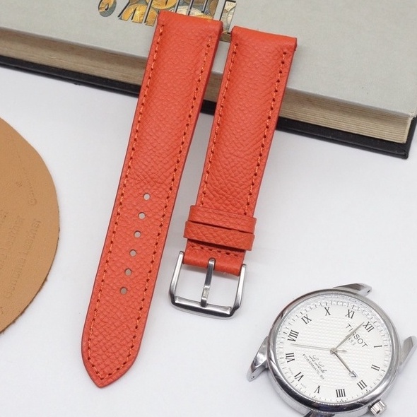 Dây Da Đồng Hồ, Dây Đồng Hồ Da Epsom Cao Cấp Khóa Kim Được Gắn Kèm Chốt Thông Minh Tiện Lợi, Nhiều Size Bảo Han 6 Tháng
