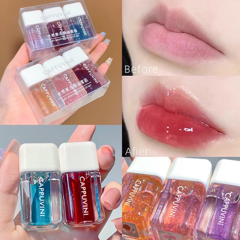 Son bóng dưỡng ẩm môi CAPPUVINI Light Sensitive Jelly Lip Oil