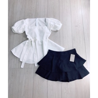 Set áo peplum và quần ống suông