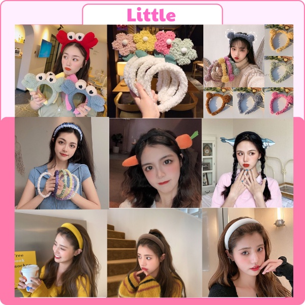 Bờm Rửa Mặt Cài Tóc Gấu bông Hoa Cá Carot Hàn Quốc Cute Xinh Nữ, Bằng Đô Mặt Cài Tóc cute cho be gái