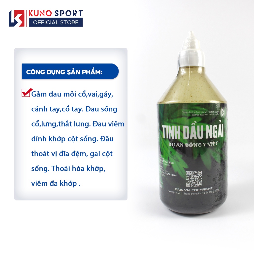 Tinh Dầu Ngải Cứu 500ml Hỗ Trợ Xoa Bóp Nhức Mỏi - Sản Phẩm Của Trường Đại Học Y Thái Bình