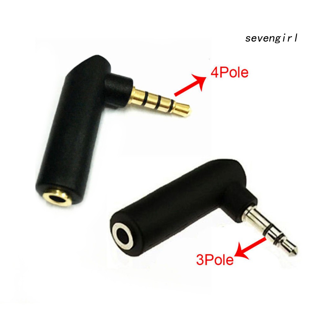 Đầu Nối Dài Tai Nghe Chuyển Đổi Âm Thanh 4 Cực 3.5mm 90 Độ