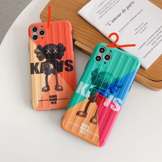 Ốp Điện Thoại Silicon Mềm Vân Vali Chống Sốc Toàn Diện Họa Tiết Kaws Cho iPhone11ProMax xs/x xr i8 7plus se2 11