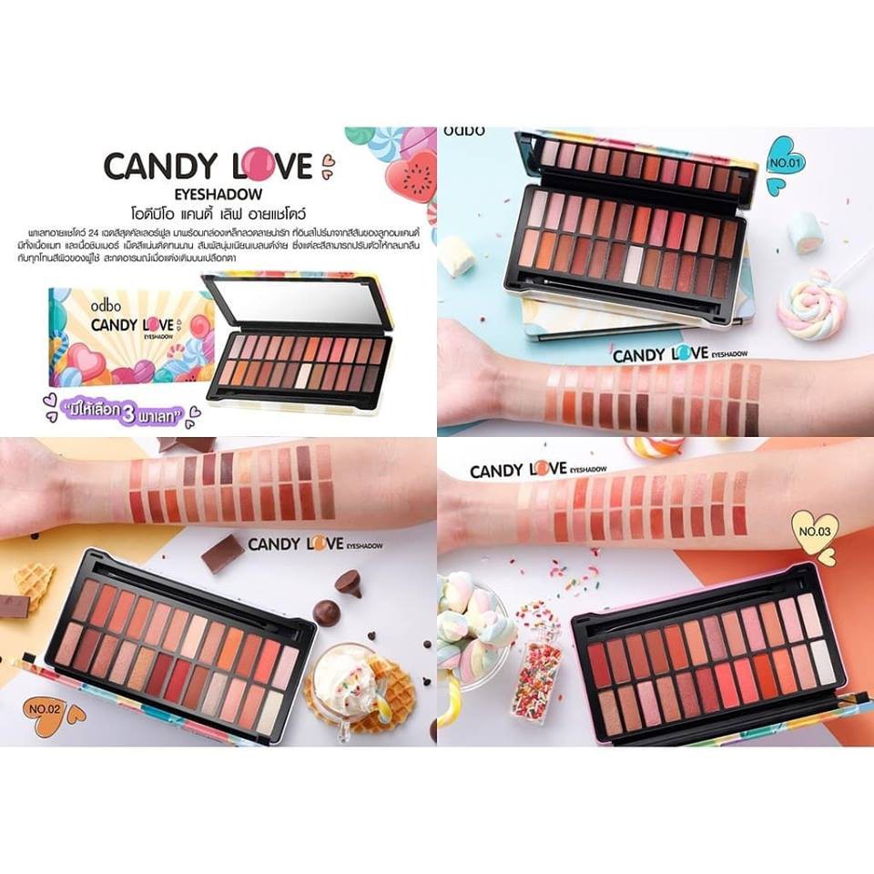 PHẤN MẮT 24 Ô ODBO CANDY LOVE EYESHADOW OD237 CHÍNH HÃNG - 3346