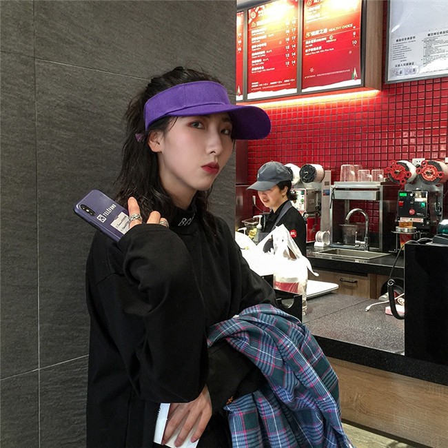 Mũ bóng chày màu trơn thời trang cho nữ