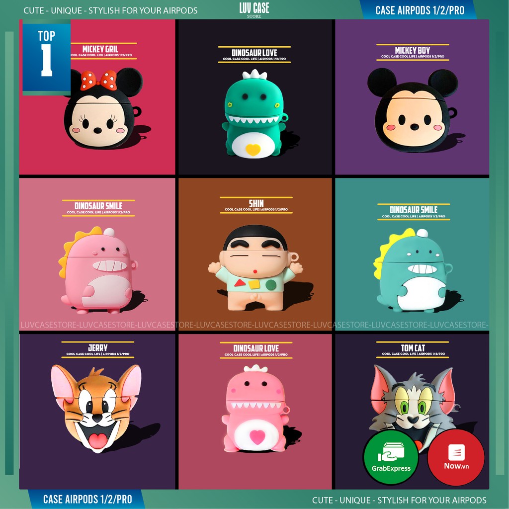 Case Airpods Bảo Vệ Bao Đựng Hộp Sạc Tai Nghe, Case Airpods 2/3/1/i7/i9/i12 - Sillicone Chống Bám Bẩn Lucky Cat