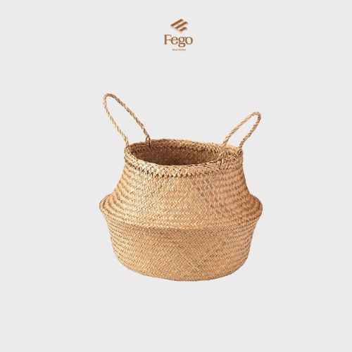 Giỏ cói vintage trồng cây, đựng quần áo, vật dụng, decor trang trí FEGO