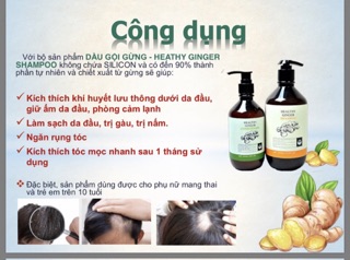 Combo Dầu gội + Dầu xả thảo dược Gừng mini