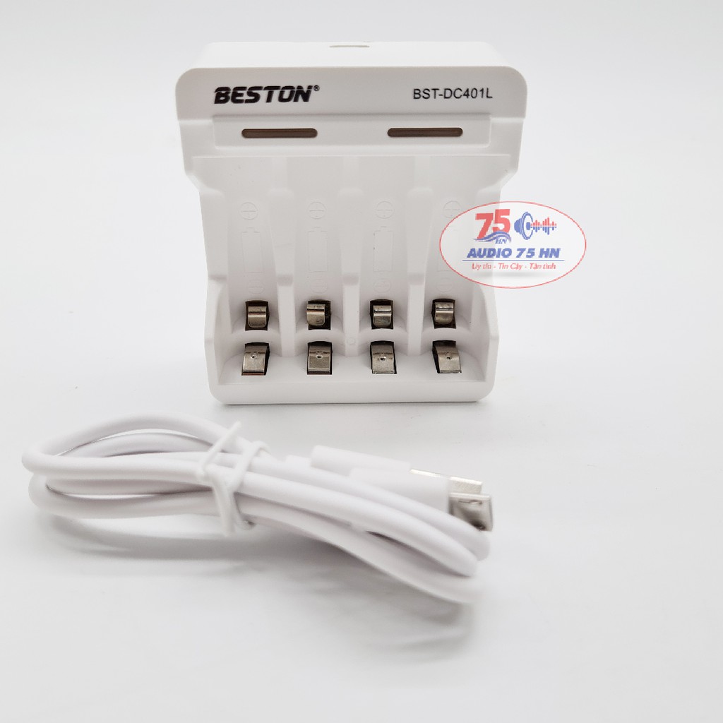 Bộ sạc pin AA/AAA Beston DC401L tự ngắt hàng chính hãng - Có bán kèm pin Beston AA 1200mAh, 3000mAh, 3300mAh