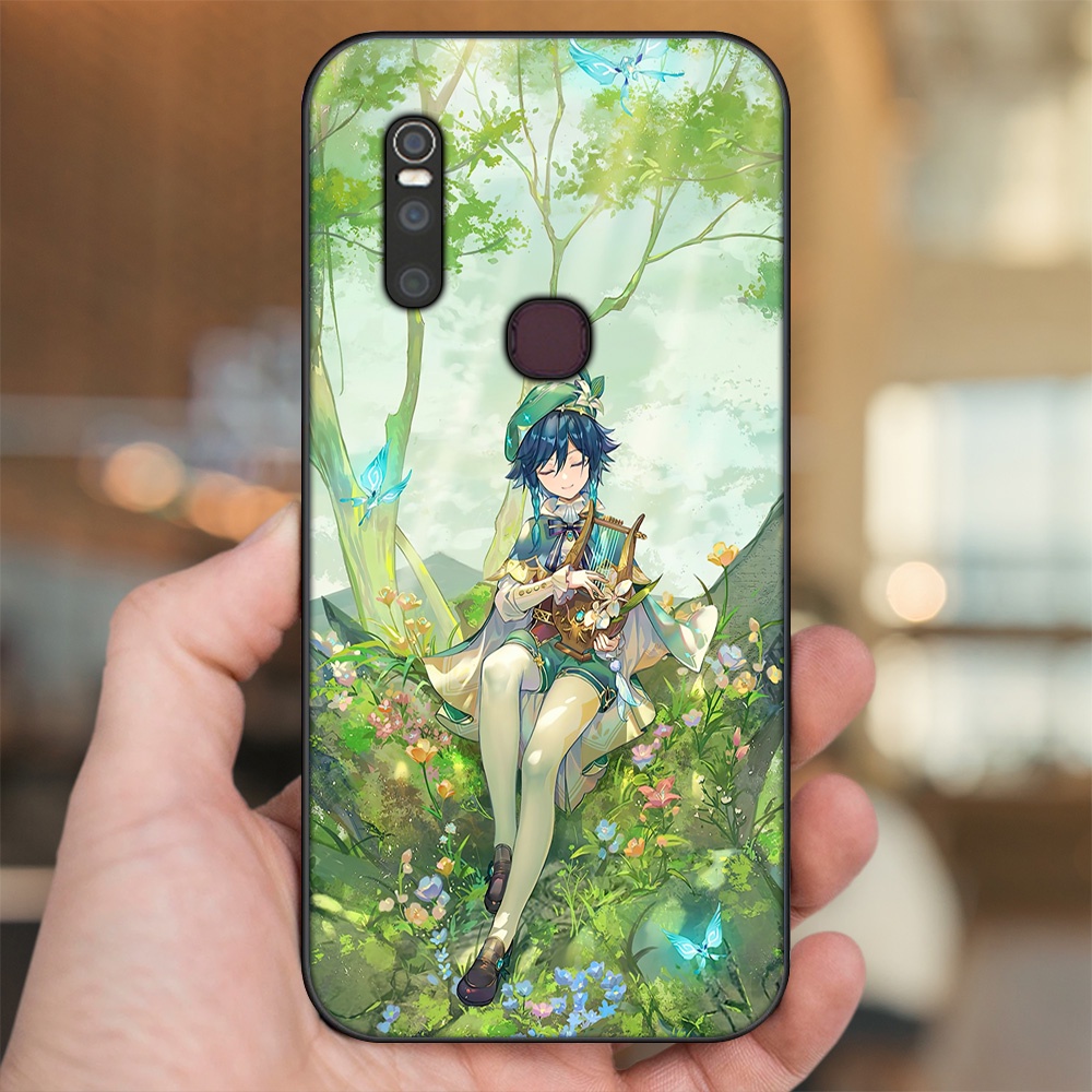 Ốp lưng Vivo V15 viền đen in hình Venti Genshin Impact