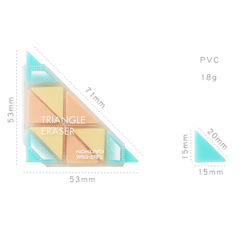 Cục tẩy cao su có hộp đựng hình tam giác phong cách Nhật Bản sáng tạo