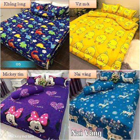 Bộ ga gối Drap 1m6 Cotton Poly Vikona mẫu A0009