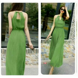 đầm maxi yếm (cổ yếm ,hai dây)