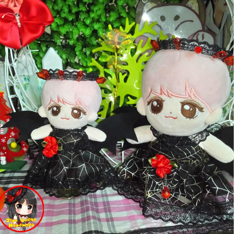 Outfit doll 15cm/17cm - Váy Halloween mạng nhện cánh dơi