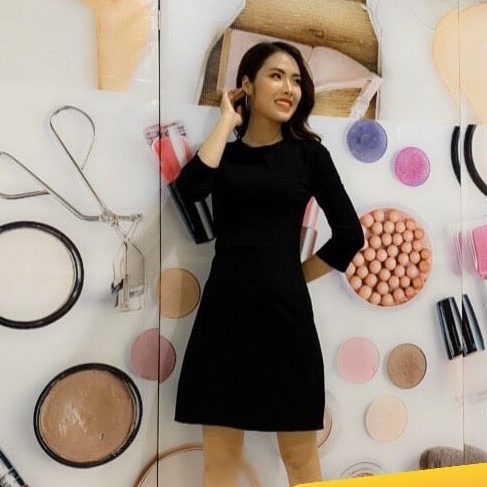Đầm thu đông tay lỡ thương hiệu MYM
