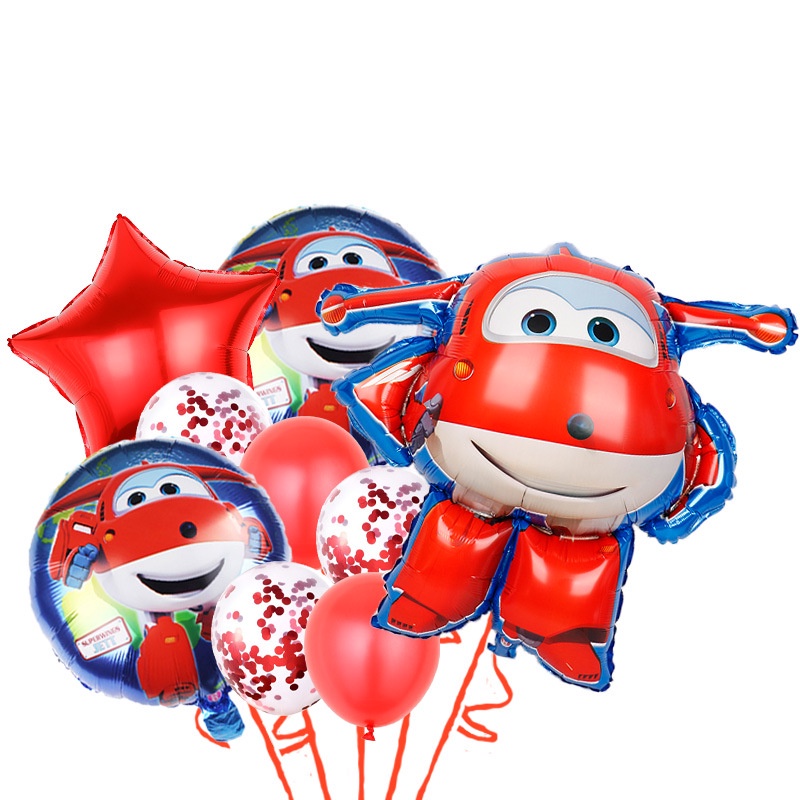 Bong Bóng Trang Trí Tiệc Sinh Nhật Hình Đôi Cánh Hoạt Hình YB2 Super Wings stereo Jett Chóng Mặt BY2