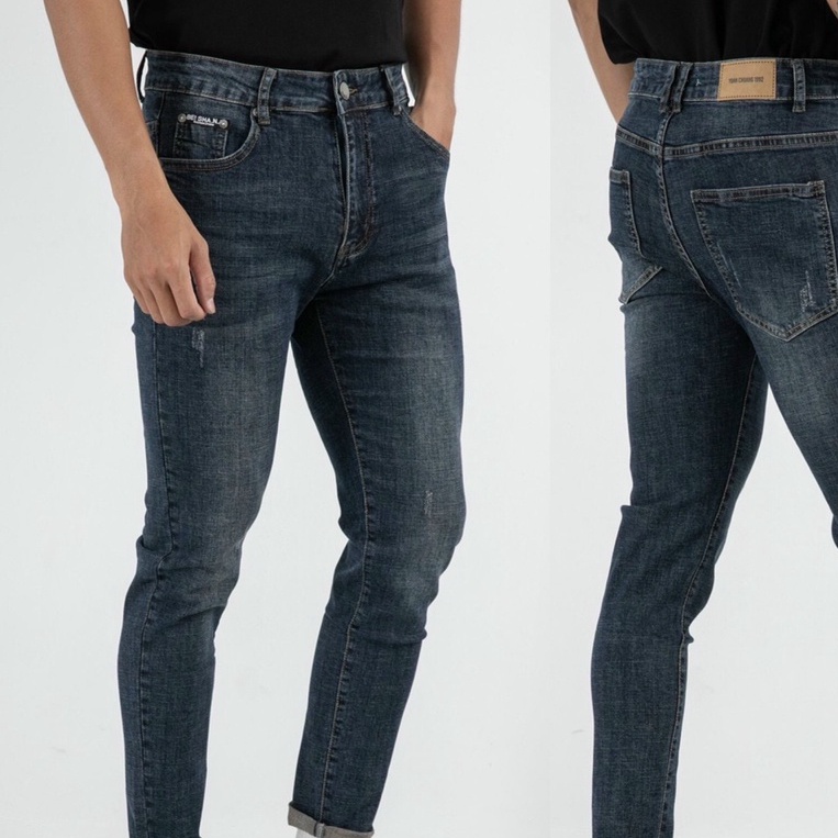 Quần jean nam xanh trơn chất bò cao cấp co dãn 4 chiều đẹp from dáng skinny mẫu mới thời trang cao cấp beautifulgilr T04