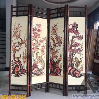 Bình phong tre trúc nền mành ATT1000