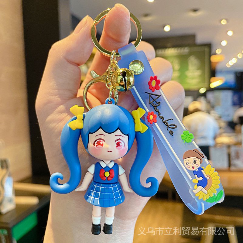 Móc Khóa Nhựa PVC Hai Chiều Họa Tiết Hoạt Hình Dễ Thương