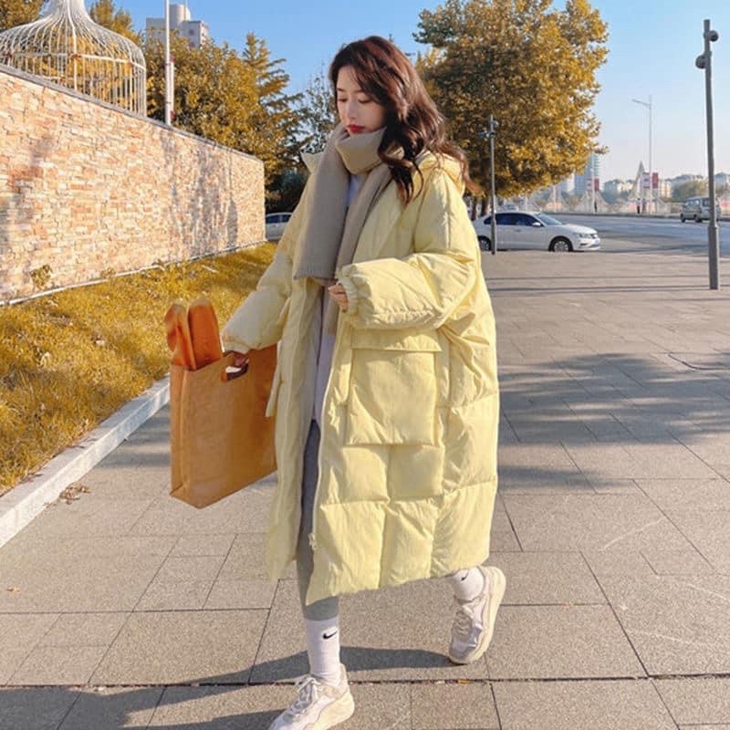 Áo Phao dáng dài ulzzang có mũ hàng loại 1