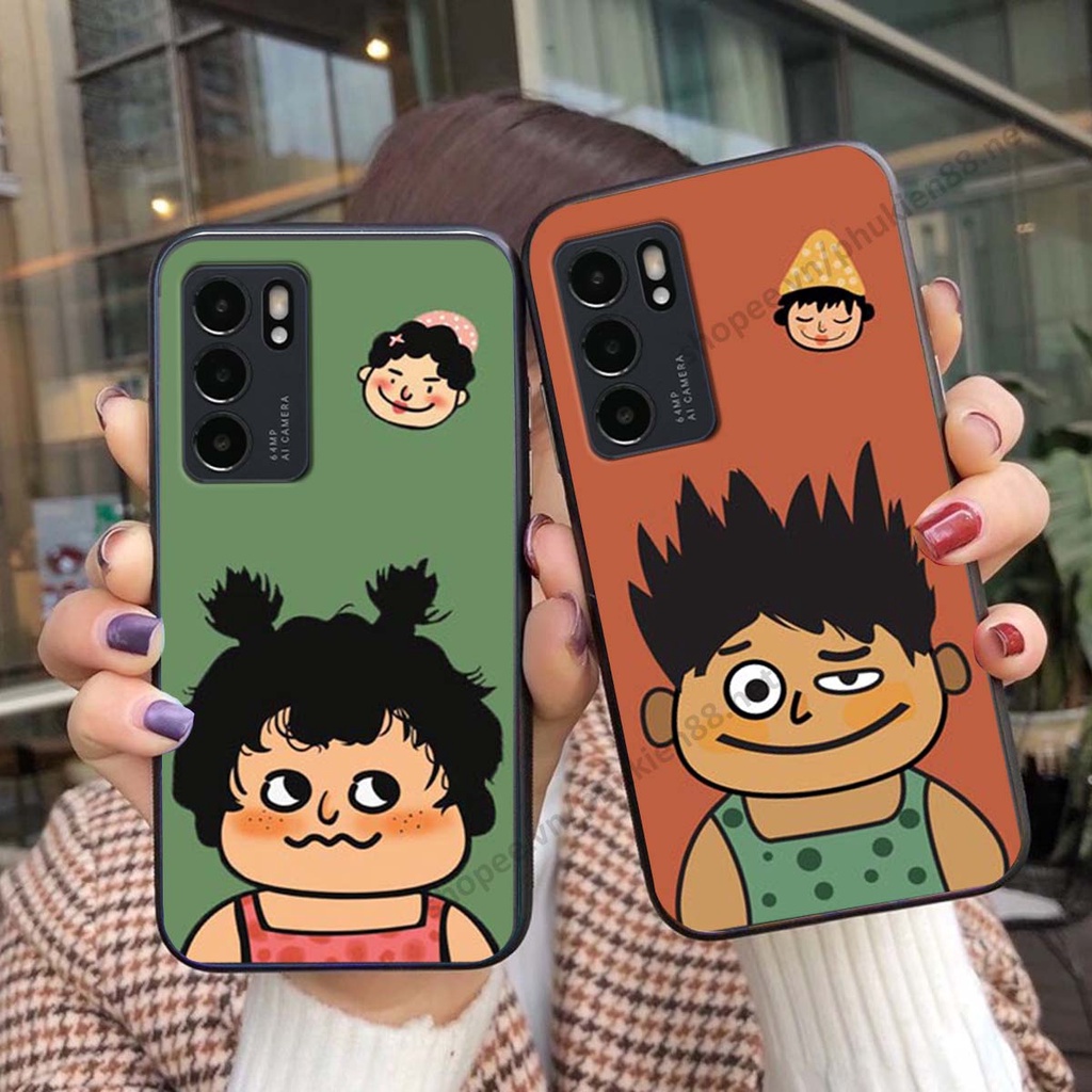 Ốp lưng Oppo Reno6 / Reno6 Z 5G / Reno 6 ốp điện thoại LineBear, bé tóc xù, hoa siêu đẹp