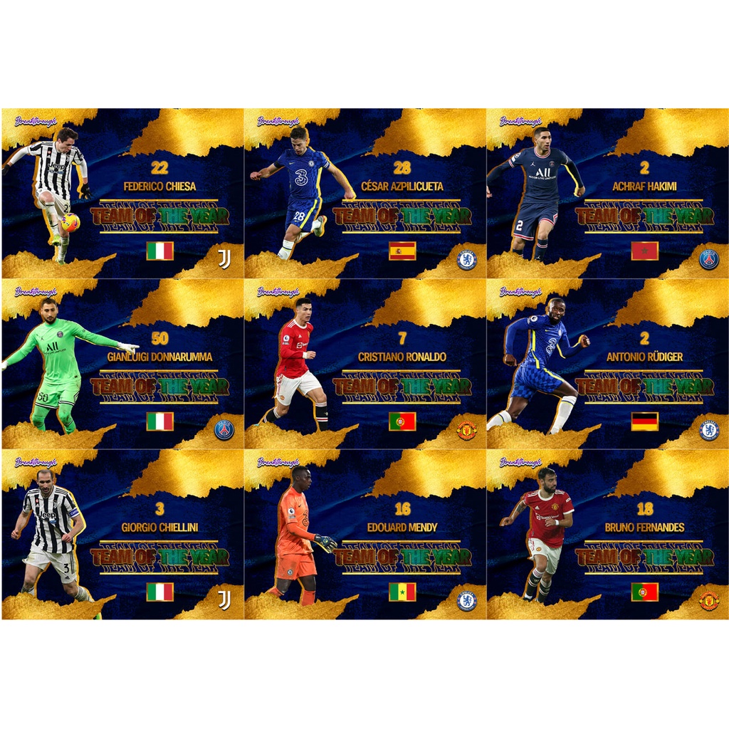 Thẻ Cầu Thủ Bóng Đá SKY Card BRTH TOTY | Ronaldo Chiesa Donnarumma Rudiger Mendy Bruno Hakimi Azpilicueta Chiellni