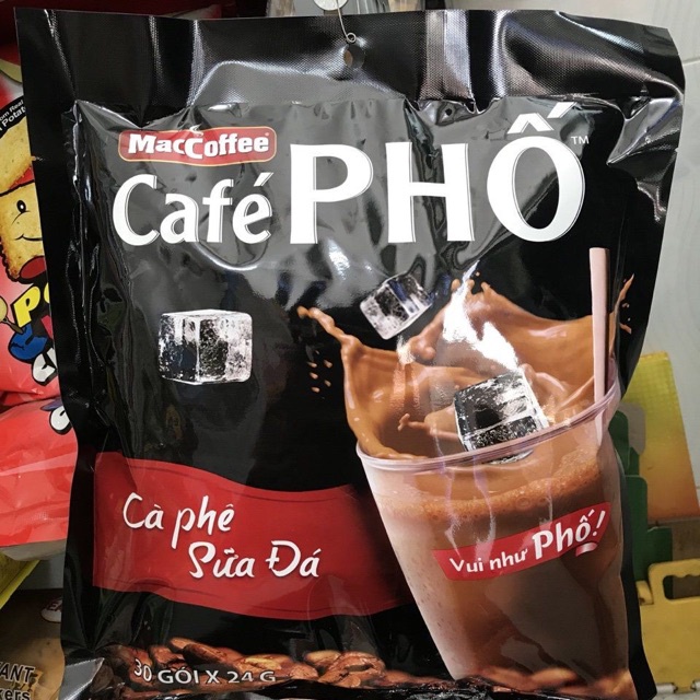 Cà phê sữa đá MacCoffee Cafe Phố 240g (30 gói x 24g) (2 loại gói+bịch)