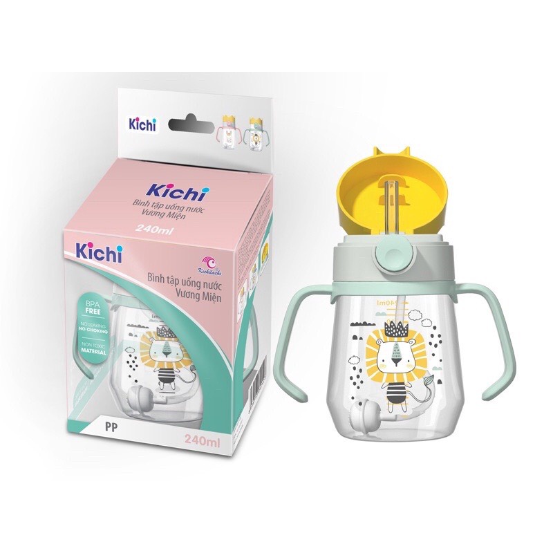 Bình tập uống Kichilachi PP 240ml hình vương miện