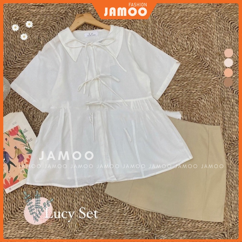 SET LUCY BABYDOLL + CHÂN VÁY. SET VÁY JAMOO (ảnh thật/sẵn)