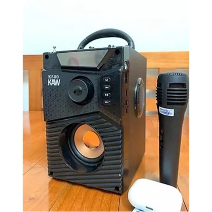 Loa bluetooth karaoke mini K500, loa kẹo kéo không dây nghe nhạc gia đình kèm micro hát công suất lớn hỗ trợ tiếng việt
