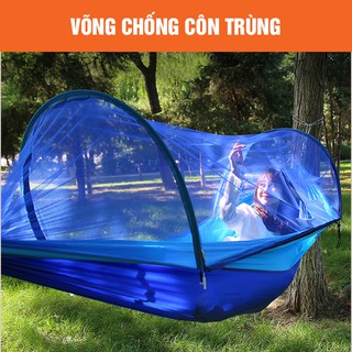Võng Dù + Mùng Chống Muỗi Và Côn Trùng Màu Xanh Chắc Chắn Nhật Bản