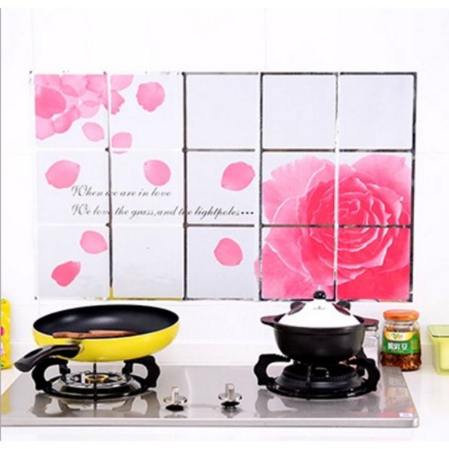 [FREESHIP] Giấy dán tường, Decal dán nhà bếp cách nhiệt chống văn dầu mỡ 70x45cm
