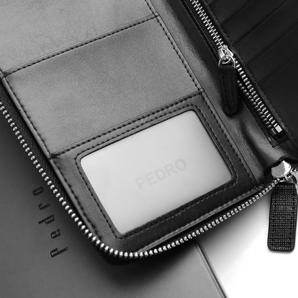 Ví nam dài cầm tay nhiều ngăn, chất da sần xước bền đẹp PR981