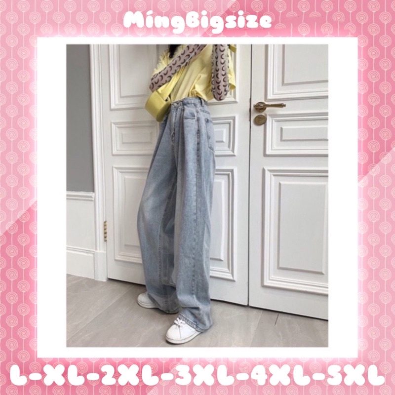 Quần jeans ống rộng rách gối Bigsize 65-100KG