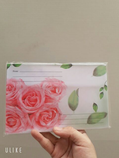 Xấp 20 bao thư cao cấp in hoa 11×17cm