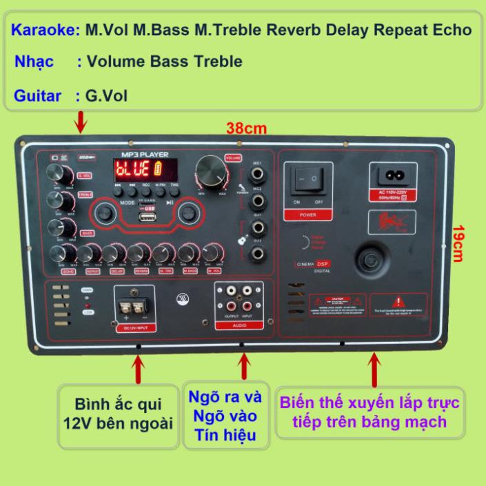 Mạch loa kéo Reverb DSP chạy FET công suất 200W 8 ôm – 400W 4 ôm, loa kéo 5 – 4 – 3 tấc