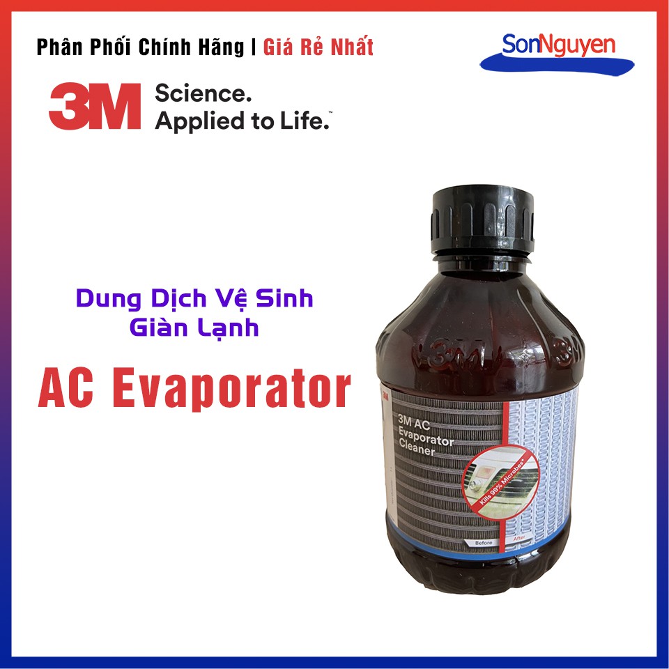 [Sonnguyen_Official] Dung dịch vệ sinh và khử trùng két tản nhiệt dàn lạnh xe ô tô 3M AC Evap Cleaner Liquid 1L