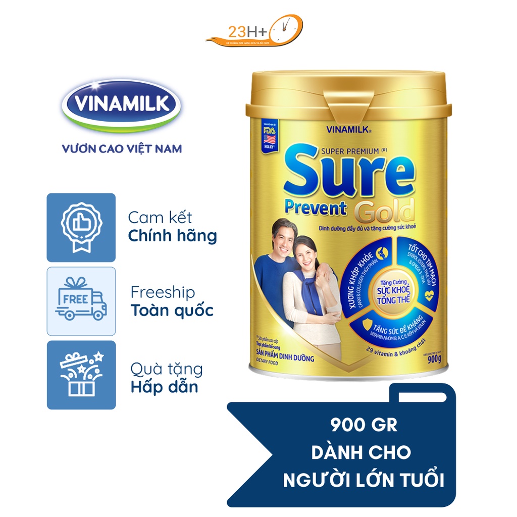 Sữa bột Vinamilk Sure Prevent 900g (Hộp thiếc)