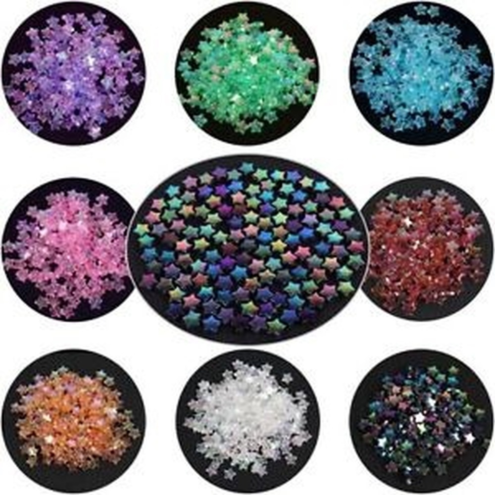 Set 100 Hạt Xỏ Lỗ Hình Ngôi Sao Năm Cánh 11mm Trong Suốt Dùng Để Làm Trang Sức Thủ Công