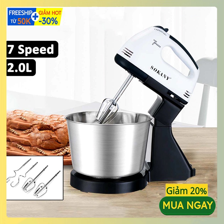 Máy Đánh Trứng Đánh Kem Trộn Bột Cầm Tay Bear, 10 tốc độ