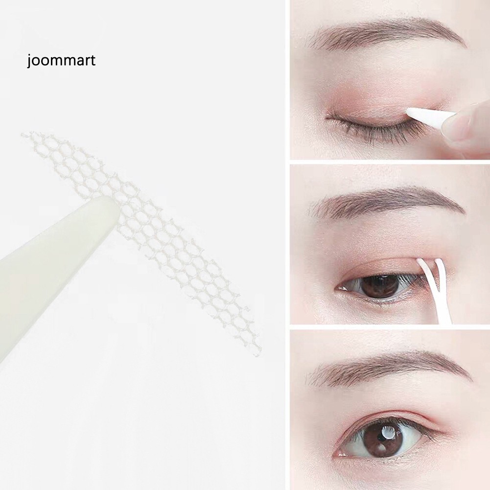 【JM】48Pcs/Sheet Traceless Invisible Lace Net Double Eyelid Tapes Adhesive Stickers