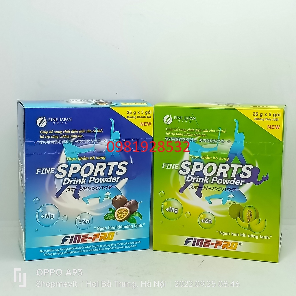 Nước uống bổ sung điện giải Fine Sports drink powder hộp 5 gói