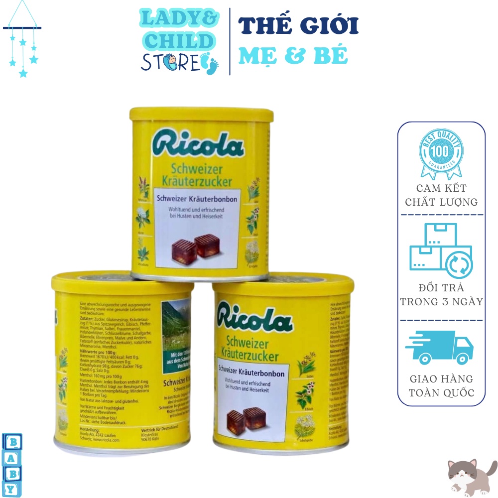 Kẹo ngậm ho Đức ⚡ GIÁ TỐT NHẤT ⚡ Kẹo ngậm ho thảo mộc Ricola Đức 250g thành phần từ thảo dược giúp dịu ho, mát họng