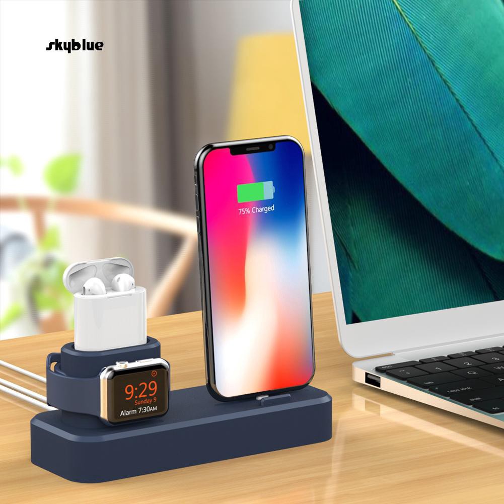 Đế sạc đa năng 3 trong 1 kiêm giá đỡ dành cho điện thoại iPhone / Airpods / iWatch